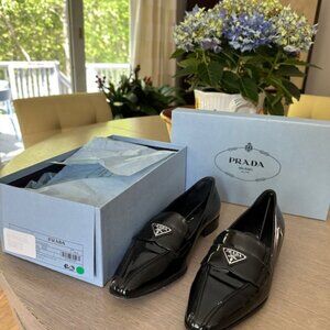 Prada Vernice Patent Loafer Pumps